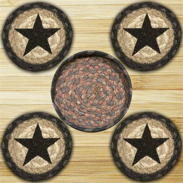 Capitol Earth Rugs Star Coasters in a Basket 29-CB099S